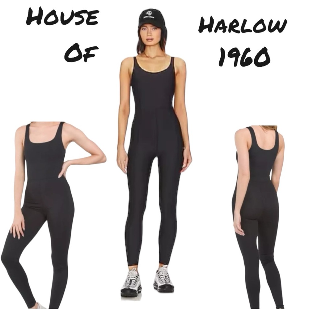 House of Harlow 1960 All Day Contour Sleeveless Black Jumpsuit Sz xSmall